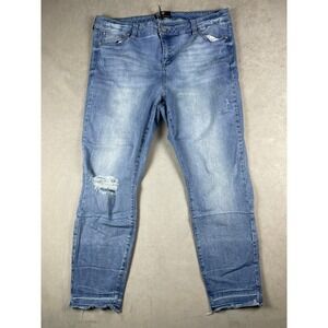 Celebrity Pink Body Sculpt Mid Rise Ankle‎ Skinny Jeans Light Wash Blue Size 18